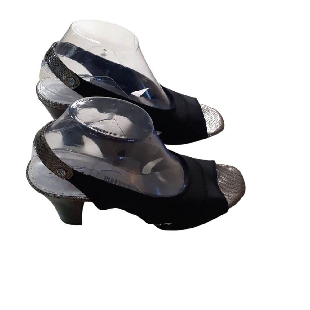 Dana Buchman Slingback Sandals Womens Size 6.5 Medium Black Open Toe High Heels